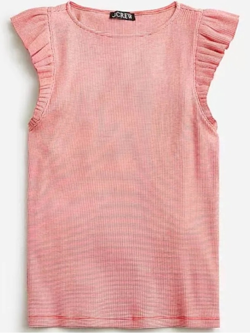 J. Crew Vintage rib ruffle boatneck tank top in stripe